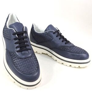 ALBERTO CICCIOLI 🇮🇹 MEN'S BLUE SOFT LEATHER COMFORT SUMMER SNEAKERS